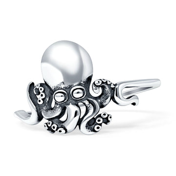 Octopus Oxidized Swirl Thumb Ring 925 Sterling Silver Wholesale